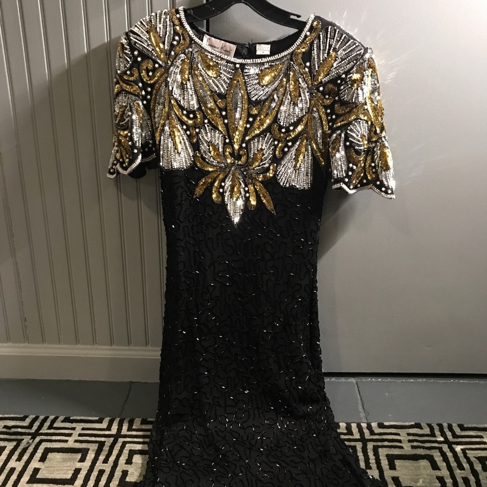 Laurence Kagar Black Sequin Dress
